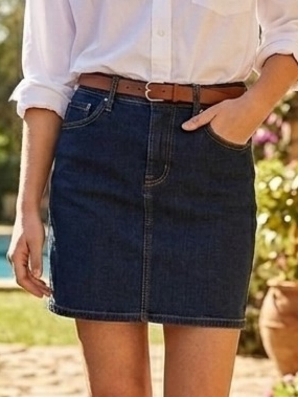 2.1 Denim Stretchy jean skirt